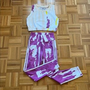 ADIDAS Originals x Thebe Magugu Crop Top & Leggings Athleisure / Training Set